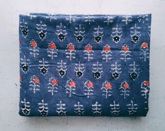 FABRIC/cotton/AJRAKH print/ 108 x 112 cm/Made in India/Hand block print/Gujarat/Indigo/Free Shipment