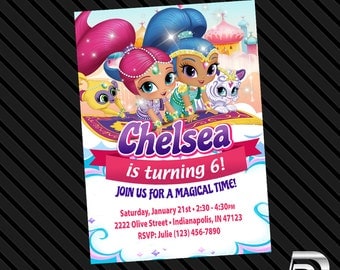 Shimmer and Shine Invitation - Birthday Party - Digital File Only Printable - Shimmer and Shine Invite