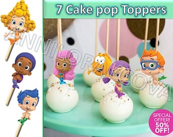 bubble guppies cake pop toppers, bubble guppies cupcake toppers, bubble guppies party, Instant Download, 60% OFF Sale