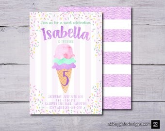 Ice Cream Invitation, Ice cream Birthday Invitation, Ice cream Birthday Party Invite, Ice-Cream Invitation, Printable Ice cream Invite