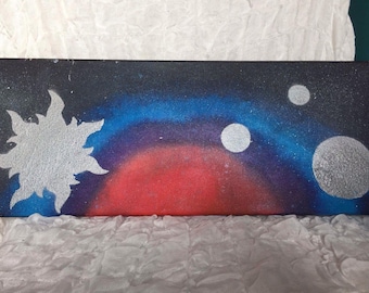 Cosmic *Unique Painting, Acrylic and Spray Paint on Canvas