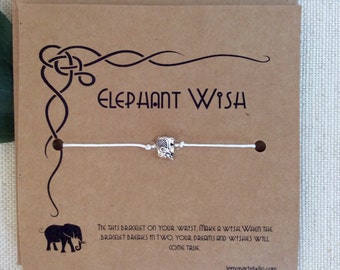 Elephant Bracelet Friend Wish Bracelet Elephant Wish Bracelet Elephant Jewelry Elephant Charm Friendship String Wish Bracelet