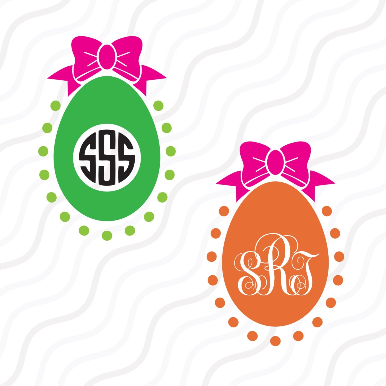 Download Easter Eggs Bow SVG Easter SVG Easter Eggs Monogram SVG Cut