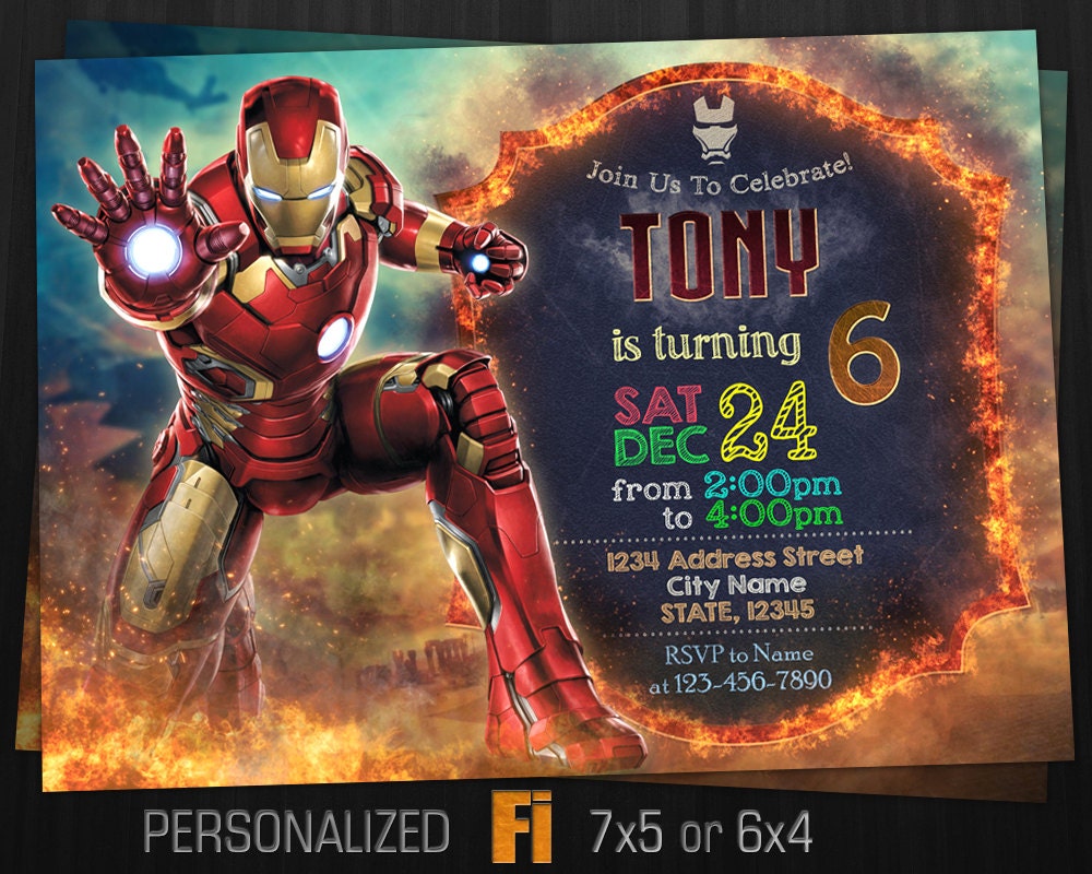 Iron Man Birthday Party Invitations 9