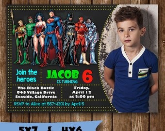 Justice League invitation justice league superhero birthday invitation justice league party invite marvel avengers printable supplies card