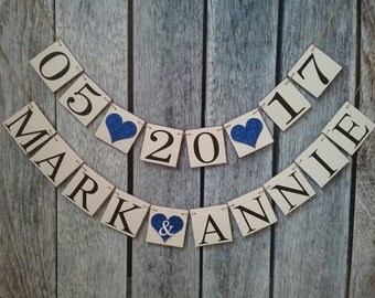 Engagement date banner, wedding date banner, save the date banner, engagement banner, engagement decorations, engagement names banner