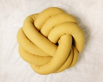 Mustard Knotted Pillow Kids Baby Decorative Cushion