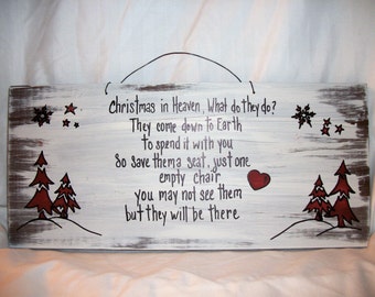 CHRISTMAS in HEAVEN MEMORIAL ,Christmas wood sign,primitive