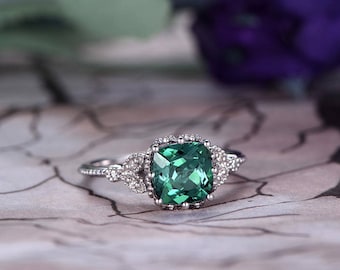 alexandrite engagement ring14k white gold7mm cushion cutanniversary ring promise - Alexandrite Wedding Ring alexandrite engagement ring14k white gold7mm cushion cutanniversary ring promise - Alexandrite Wedding Ring