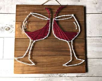 Wine Decor / String Art / Wine Art / Wine Wood Decor / Wine