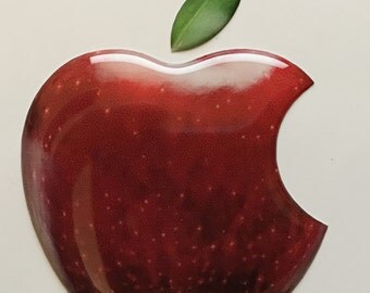 1 x 3D Glossy, domed Apple (Fruit) logo decal/sticker Apple Accessory.