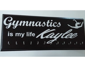 Personalized gymnastics medal holder, Gymnastics medal holder, Gymnastics gifts, Gymnastics ribbon, Medal Holder, Custom, Gymnastics awards