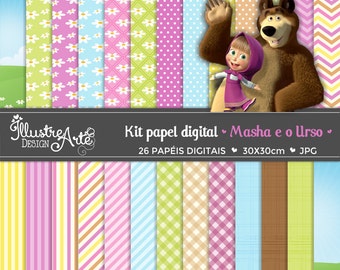 Digital Paper Masha and the Bear