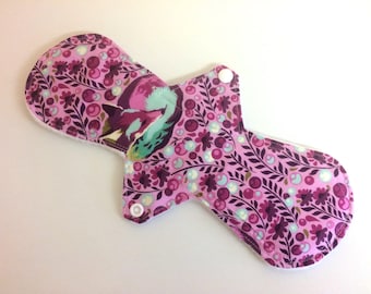 Cloth sanitary pad - Pink Foxes - CSP - Length/Absorbency/ hidden PUL choice 6” 7" 8” 9" 10” 11" 12” 13" 14” Liner Moderate Heavy Night