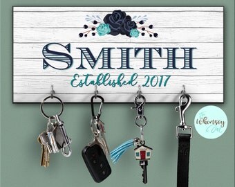key rack, personalized key holder, personalized key rack, family key holder, key holder, wall key rack, key holders, wedding gift, realtor