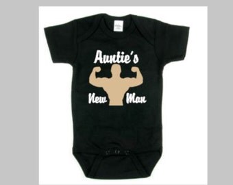 Auntie's New Man Baby Onesie | Aunt Onesie | auntie's onesie | Nephew Onesie | Baby Onesie | Newborn Onesie | Baby nephew Onesie