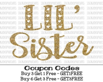 Lil Sister Svg, SVG and PNG Files, Little Sister svg Sister Big Sister Lil Sis Brother Sibling Svg files for Silhouette svg files for cricut