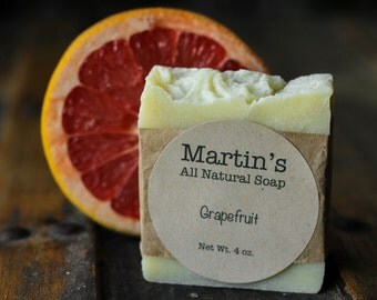 Grapefruit Soap / Martin's All Natural Soap / Vegan Soap / All Natural / No Palm Oil / No Artificial Ingredients