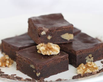 Classic Walnut Brownies - Gluten, Soy Free, Organic, Lactose Free, Vegan and Delicious
