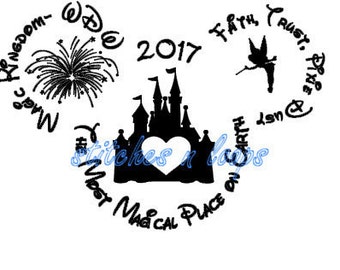 Disney Mickey Head Family 2017 Vacation Shirt SVG Magic Kingdom Custom Tink Castle File