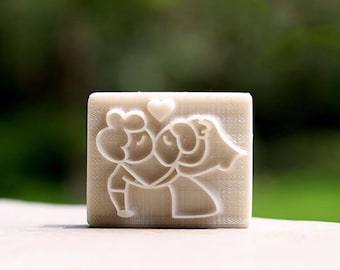 Kissing Lovers Resin Soap Stamp