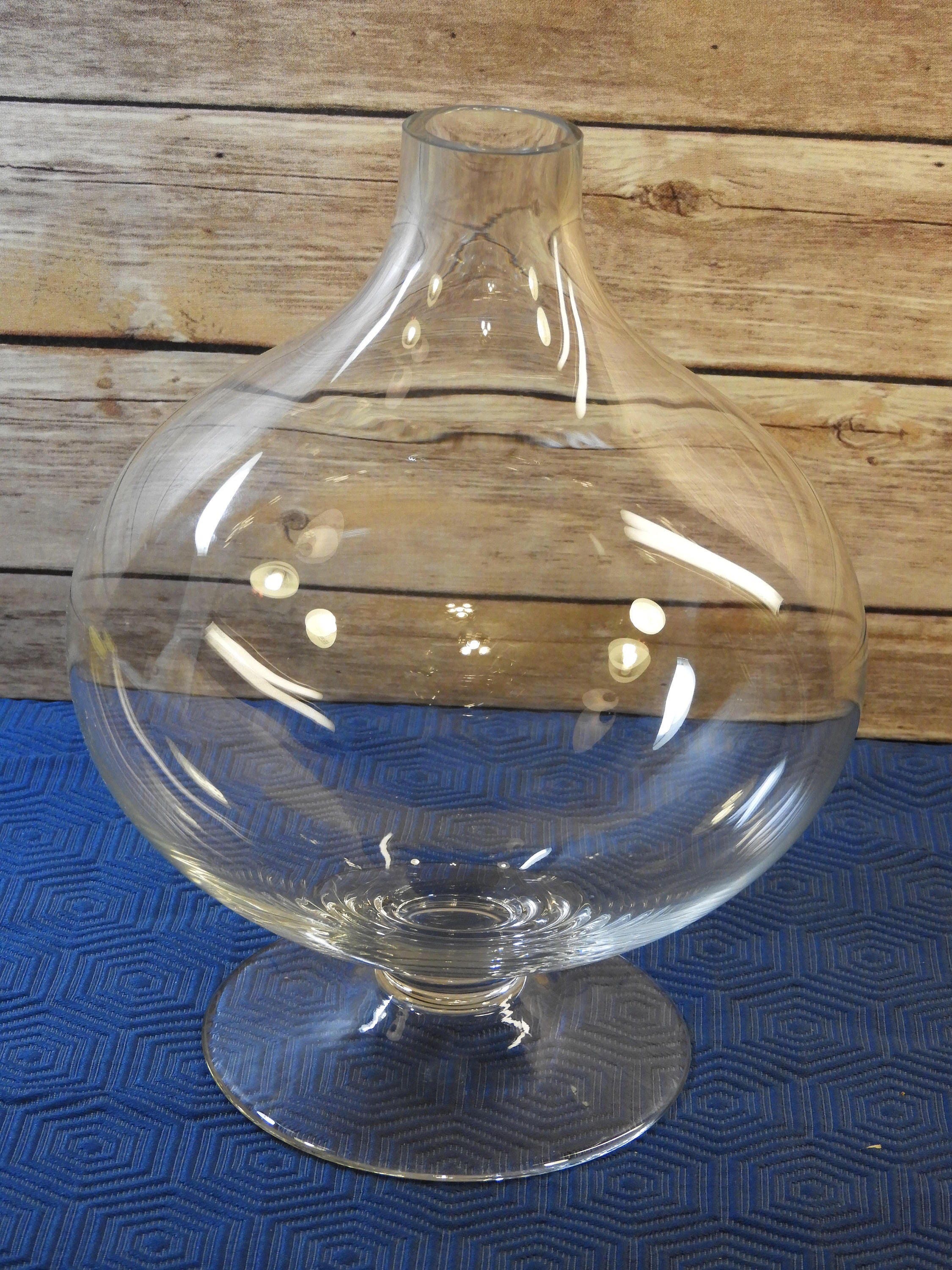 Vintage Villeroy & Boch Rare Blown Glass Carafe Decanter, Clear Etched