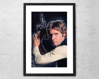 Han Solo - Star Wars - Han solo Poster - Han solo Blaster - Star Wars Poster - Han Solo Print - Han Solo Art - Star Wars Wall Art