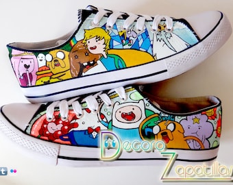 Adventure Time custom canvas shoes handpainted customized