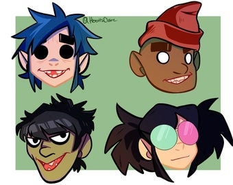 Set of 4 Gorillaz Pins