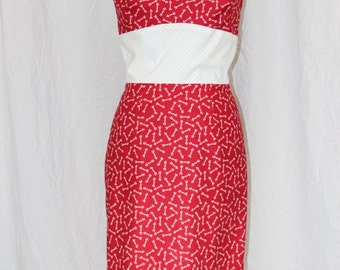 Cupid's Arrow white banded retro dress