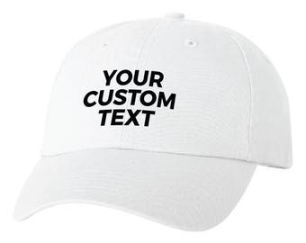 White Custom Dad Hat Your Custom Text Cap Strapback Embroidered Personalized Baseball Cap Brand Up To 2 Color Embroidery