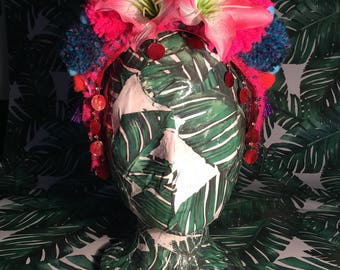 Pom Pom & Flower Headpiece