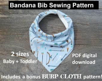 bandana bib sewing pattern, pdf bandana bib, bibdana pattern, baby bandana pattern, bibdana pattern download, dribble bib sewing pattern