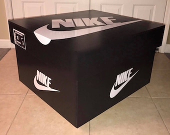 Custom Giant Jordan Flight Shoe Storage Box with Red Velvet