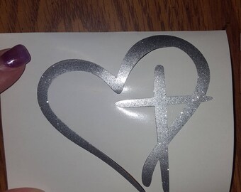 Cross My Heart Car Decal