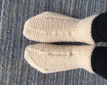 Handmade wool slipper socks