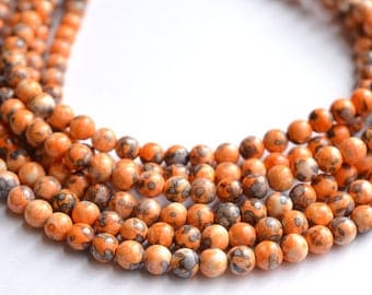 Michelle - Orange Purple Jade Chunky Necklace