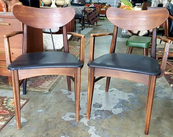 Beautiful Pair of Mid Century Modern Wooden Armchairs