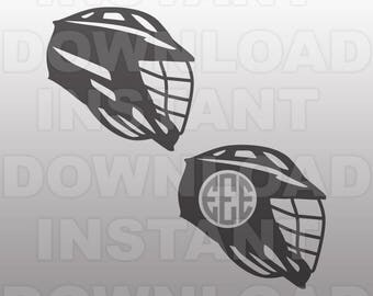 Lacrosse Helmet SVG File,Lacrosse SVG,Lacrosse Monogram -Personal & Commercial Use- cricut svg,silhouette svg,svg cut,vinyl files,tshirt svg