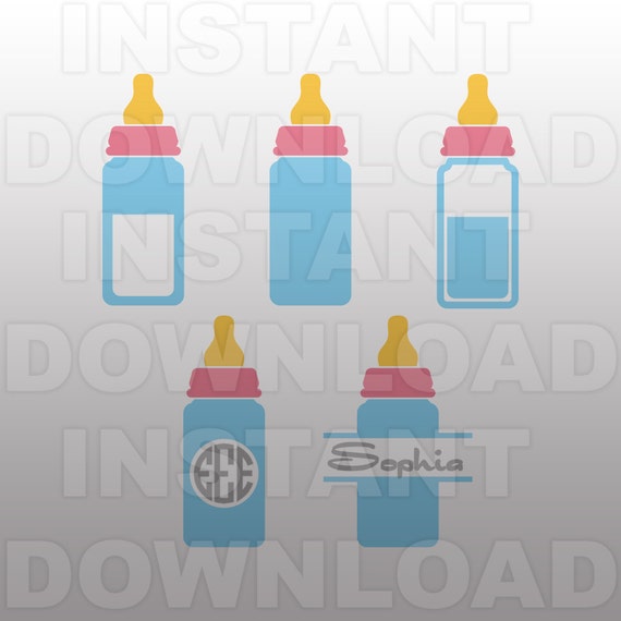 Download Baby Bottle SVG File,Baby Bottle Monogram SVG -Commercial & Personal Use- Vector Art svg for ...