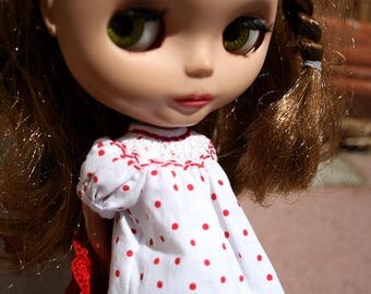 Smocked bishop dress pdf pattern for Blythe sized dolls