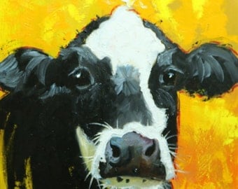 Cow painting 1180 20x20 inch animal original oil painting by Roz