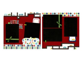 My Little Boy - Two Premade Scrapbook Pages