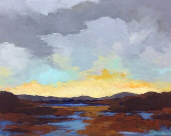 REACHING, original painting, oil, 100 charity donation, landscape, canvas, stretched, 11 x 14, wall decor