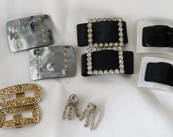 Vintage Collection of 5 Sets of Shoe Clips Rhinestones