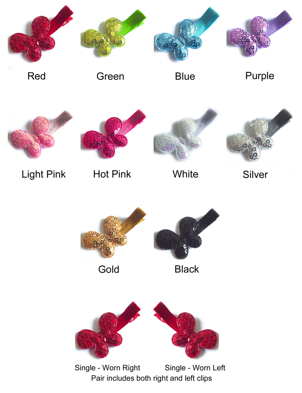 Hot Pink Butterfly Hair Clip Hot Pink Hair Clip by TwoSeasideBabes