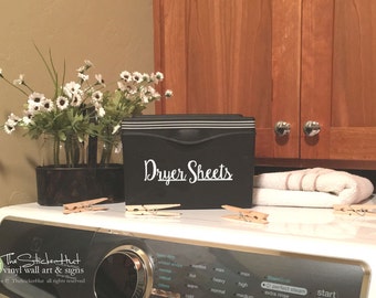Dryer Sheets Decals - Laundry Room Decor - Vinyl Lettering - Vinyl Decals - Removeable - Washer Dryer Decor - Wall Sticker Decal 1973