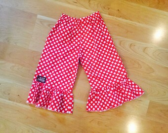 Stylive Sweet Spot Polka Dot Ruffle Pants: Black/White