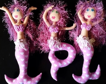 Bubbles - set of 3 mermaids - pretty in pink