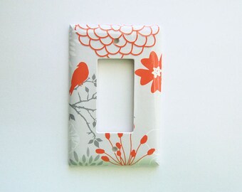 Coral Gray Switchplate Cover, Light Switch Cover Single, Triple Switchplate, Double switchplate, Coral Light Switch Cover